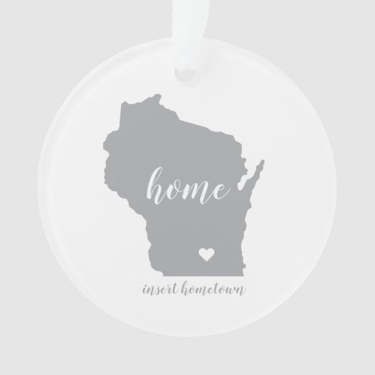 Wisconsin Hometown Personalized Ornament (voorkant)