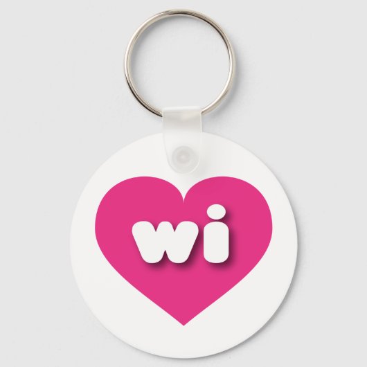 Wisconsin hot roze hart - Ik hou van wi Sleutelhanger (Voorkant)