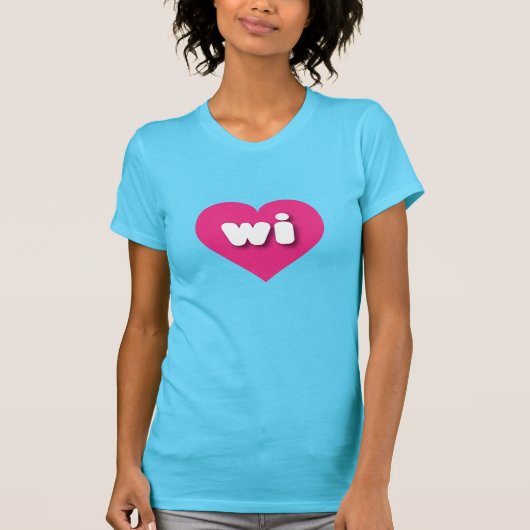 Wisconsin hot roze hart - Ik hou van wi T-shirt (Voorkant)