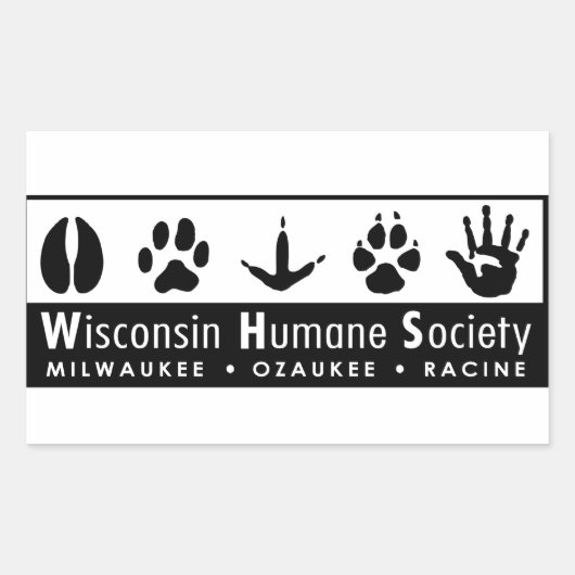 Wisconsin Humane Society Logo Rechthoekige Sticker (Voorkant)