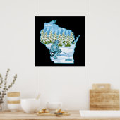Wisconsin Ice Fishing State Poster (Keuken)
