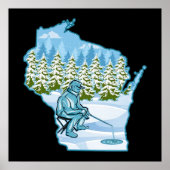 Wisconsin Ice Fishing State Poster (Voorkant)