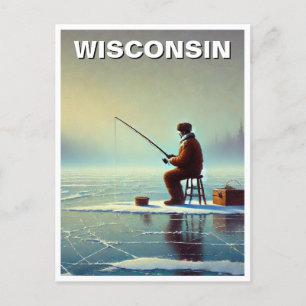 Wisconsin Ice Vissen Briefkaart