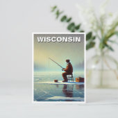 Wisconsin Ice Vissen Briefkaart (Staand voorkant)