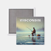 Wisconsin Ice Vissen Magneet (Voorkant / Achterkant)