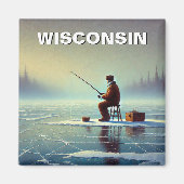 Wisconsin Ice Vissen Magneet (Voorkant)