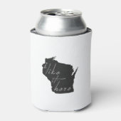 Wisconsin, ik vind het hier leuk als Silhouette Bl Blikjeskoeler (Blikje Voorkant)
