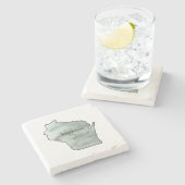 Wisconsin Illustratie Schilderij Keramisch Stenen Onderzetter (Zijkant)