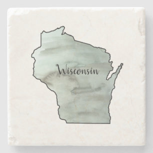 Wisconsin Illustratie Schilderij Keramisch Stenen Onderzetter