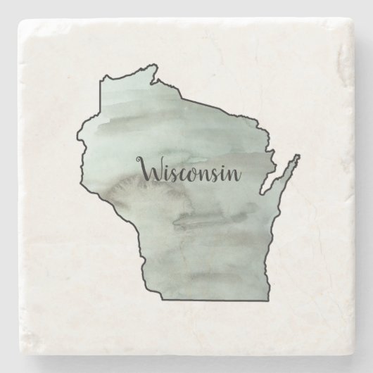Wisconsin Illustratie Schilderij Keramisch Stenen Onderzetter (Voorkant)