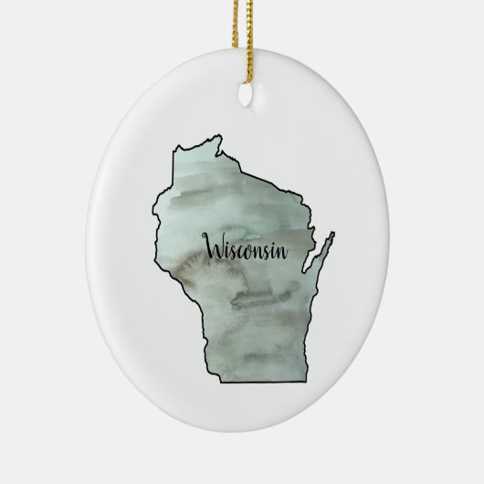 Wisconsin Illustratie Schilderij Keramische Orname Keramisch Ornament (Rechts)