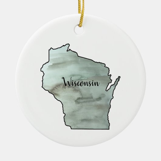 Wisconsin Illustratie Schilderij Keramische Orname Keramisch Ornament (Voorkant)