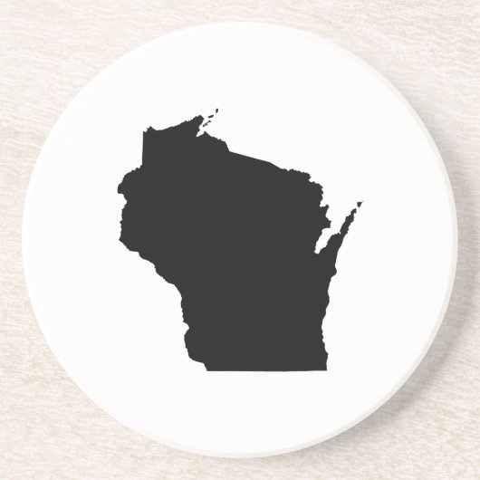 Wisconsin in Black Zandsteen Onderzetter (Voorkant)