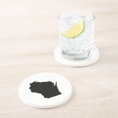 Wisconsin in Black Zandsteen Onderzetter (Zijkant)