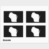 Wisconsin in het Wit Rechthoekige Sticker (Vel)