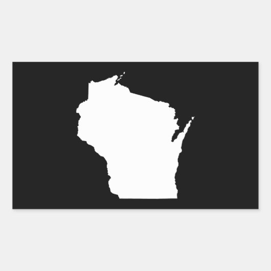Wisconsin in het Wit Rechthoekige Sticker (Voorkant)