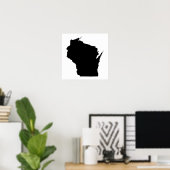 Wisconsin in het zwart poster (Thuiskantoor)