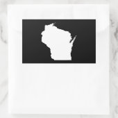 Wisconsin in White Rechthoekige Sticker (Tas)