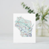 Wisconsin Interstate Map Briefkaart (Staand voorkant)