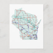 Wisconsin Interstate Map Briefkaart (Voorkant)