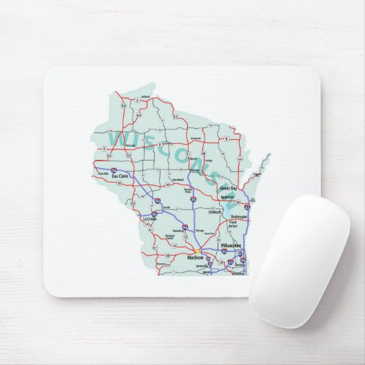 Wisconsin Interstate Map Mousepad Muismat (Met muis)