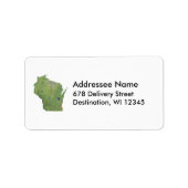 Wisconsin Kaart Adres Label (Voorkant)