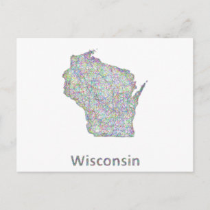 Wisconsin-kaart Briefkaart