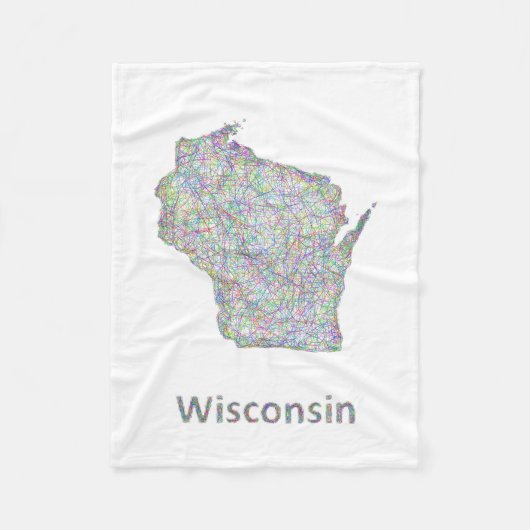 Wisconsin-kaart Fleece Deken (Voorkant)
