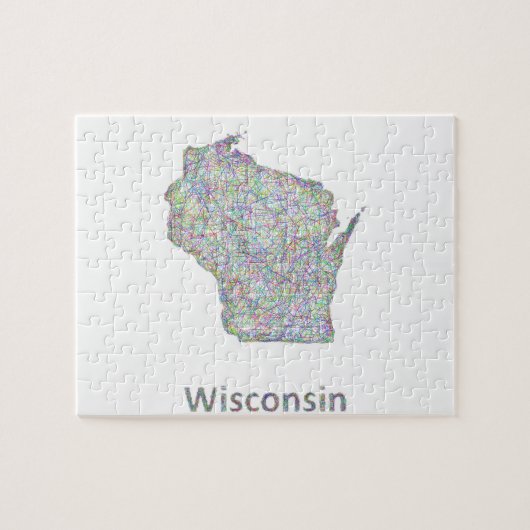 Wisconsin-kaart Legpuzzel (Horizontaal)