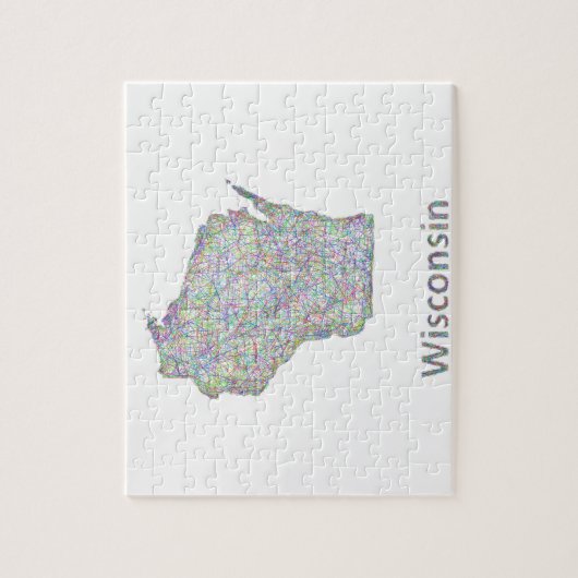 Wisconsin-kaart Legpuzzel (Verticaal)