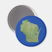 Wisconsin kaart magneet (Voorkant / Achterkant)
