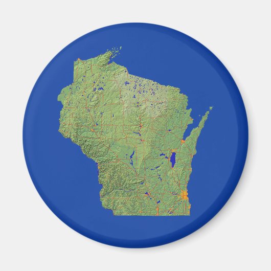 Wisconsin kaart magneet (Voorkant)