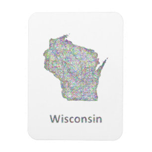 Wisconsin-kaart Magneet