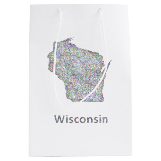 Wisconsin-kaart Medium Cadeauzakje (Voorkant)