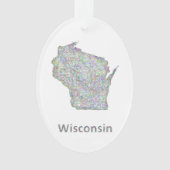 Wisconsin-kaart Ornament (voorkant)