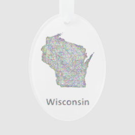 Wisconsin-kaart Ornament