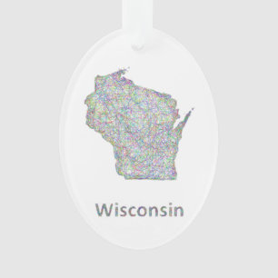 Wisconsin-kaart Ornament