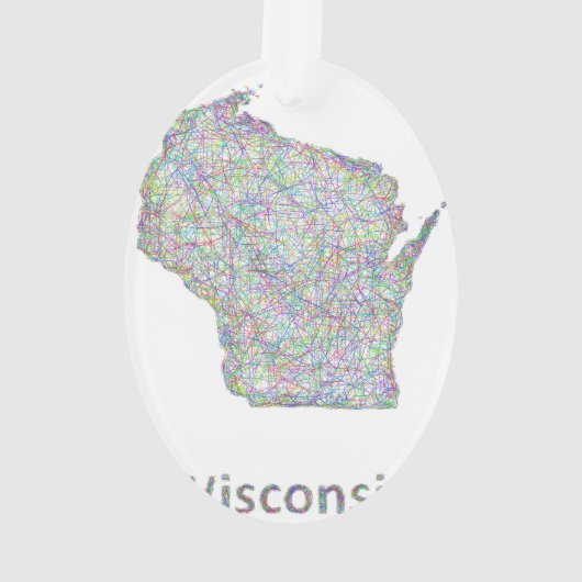 Wisconsin-kaart Ornament (achterkant)