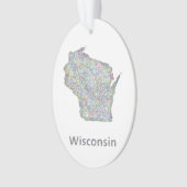 Wisconsin-kaart Ornament (voorkant)