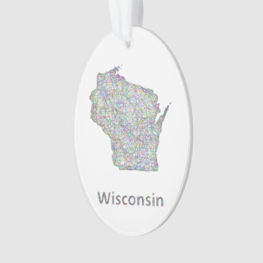 Wisconsin-kaart Ornament (voorkant)
