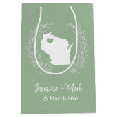 Wisconsin-kaart personaliseert trouwgunsten medium cadeauzakje (Voorkant)