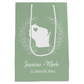 Wisconsin-kaart personaliseert trouwgunsten medium cadeauzakje (Achterkant)