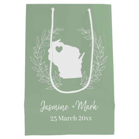 Wisconsin-kaart personaliseert trouwgunsten medium cadeauzakje (Achterkant)