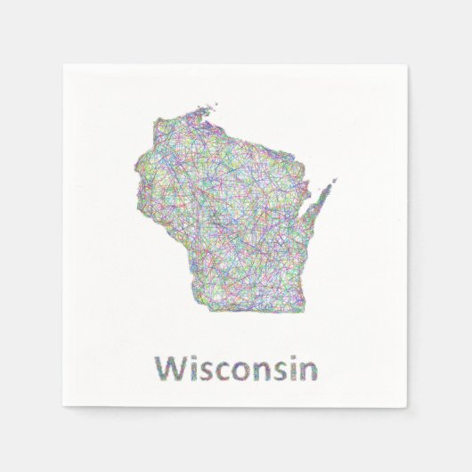 Wisconsin-kaart Servet (Voorkant)