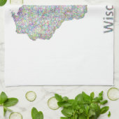 Wisconsin-kaart Theedoek (Gevouwen)