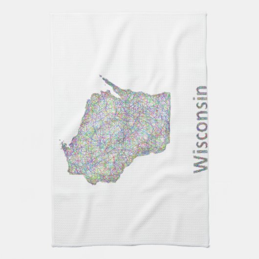 Wisconsin-kaart Theedoek (Verticaal)