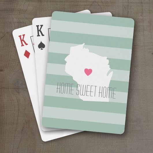 Wisconsin kaart thuishaven Liefde met aangepaste h