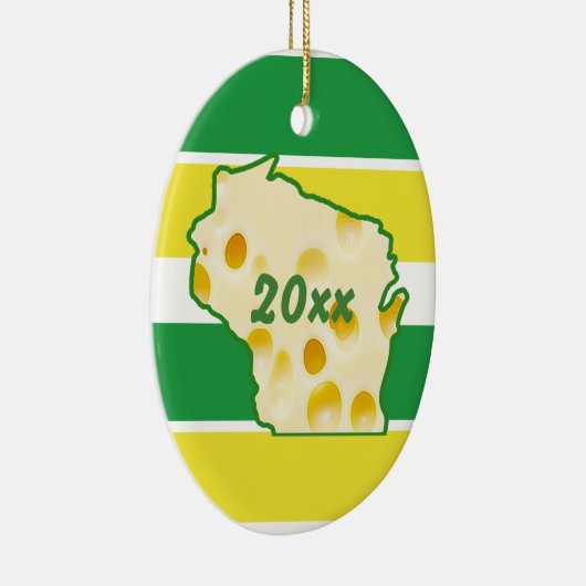 Wisconsin Kaas Hoofd Kerstmis Keramisch Ornament (Rechts)