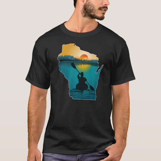 Wisconsin Kayaking Sunset T-shirt (Voorkant)