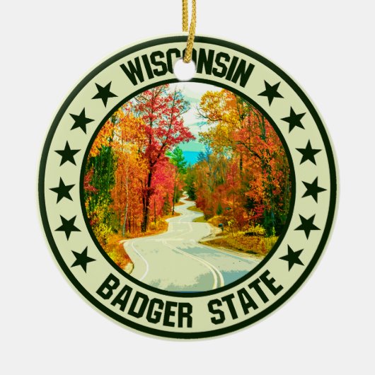Wisconsin Keramisch Ornament (Voorkant)